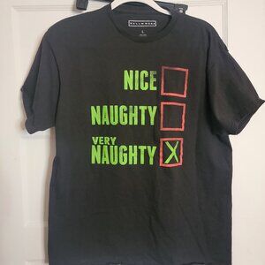 Well Worn Brandi Unisex Christmas Naughty/Nice Tee/Very Naughty L